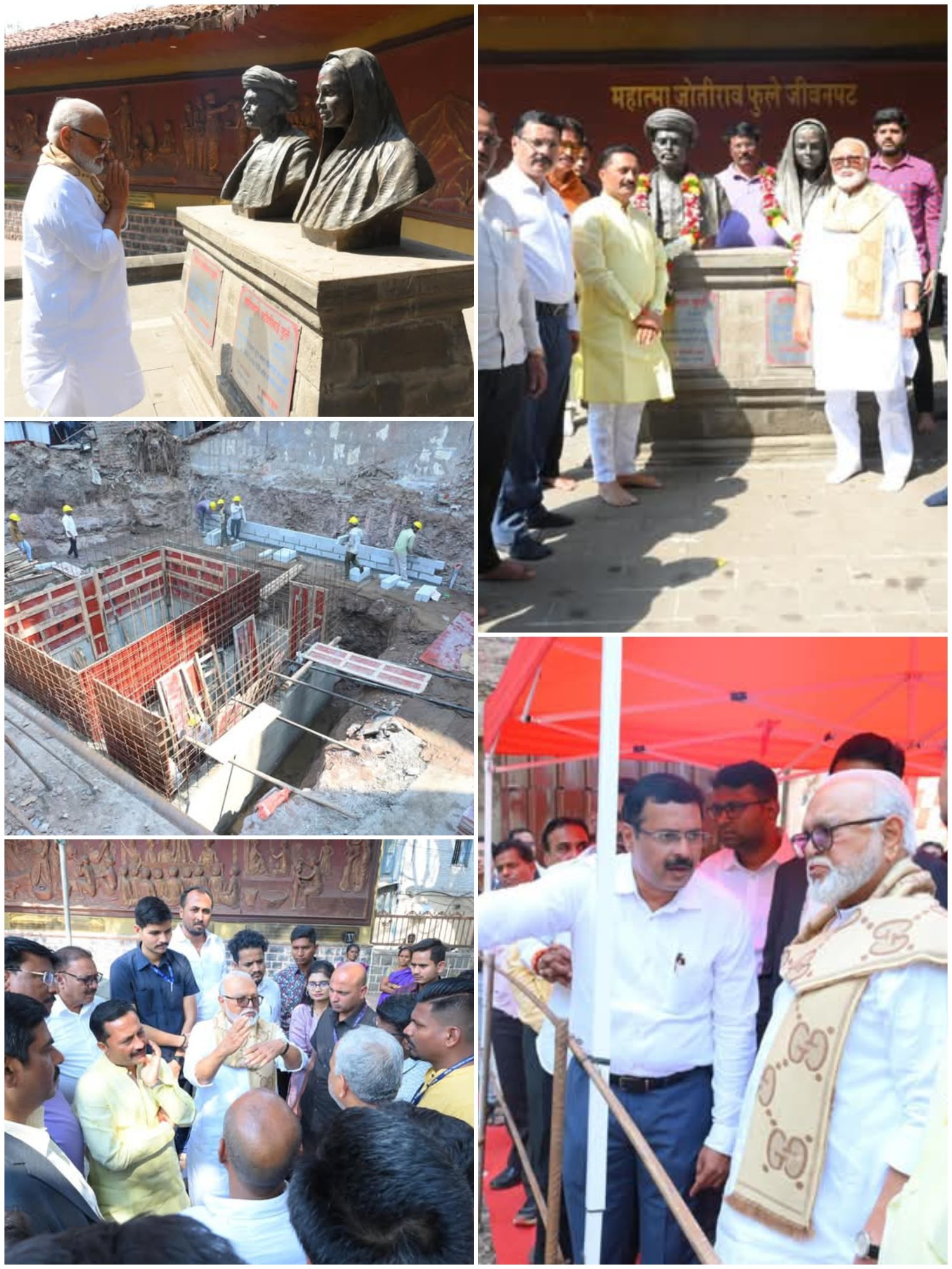 पुणे दौऱ्यावर असताना आज भिडेवाडा येथे सुरू असलेल्या स्मारकाच्या आणि फुलेवाडा येथील स्मारकाच्या विस्तारीकरण कामाचा आढावा घेतला.